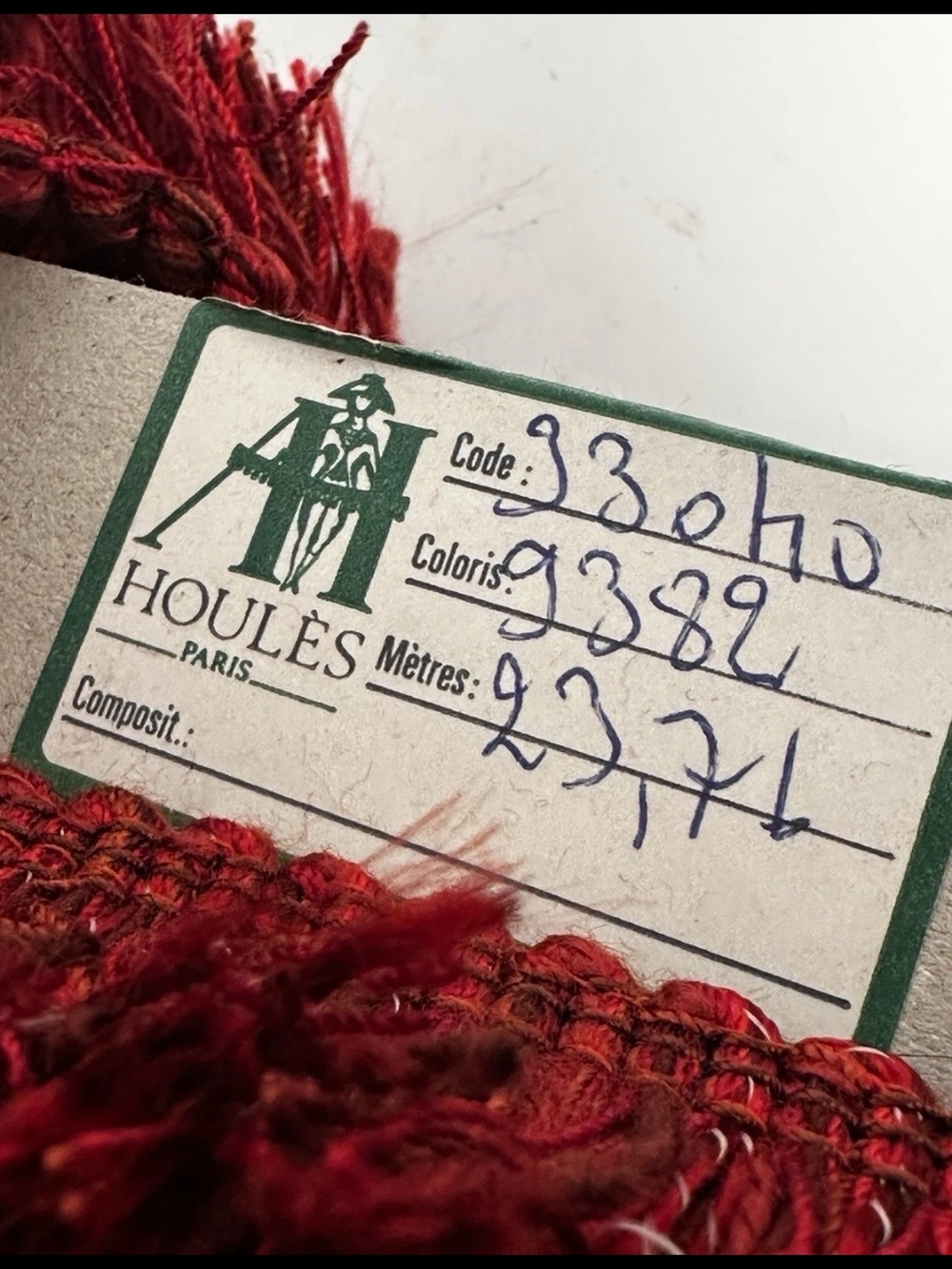 HOULÈS PARIS Vintage Red Brush Fringe Trim Five (5) Yards French Passementerie - Picture 6 of 6
